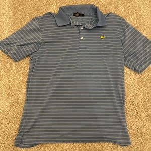 Blue striped masters polo